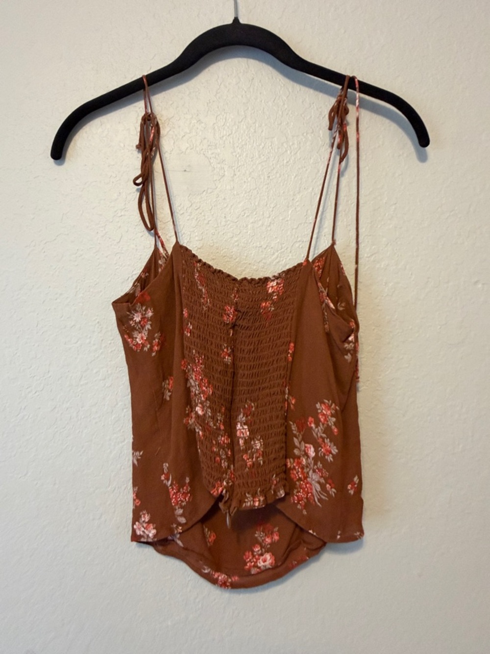Reformation Brown Floral Tie-Shoulder Bustier Camisole - Picture 4 of 7